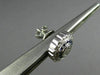 ESTATE LARGE .58CT DIAMOND SAPPHIRE 14K WHITE GOLD FLOWER MILGRAIN STUD EARRINGS