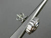 ESTATE LARGE .58CT DIAMOND SAPPHIRE 14K WHITE GOLD FLOWER MILGRAIN STUD EARRINGS