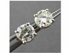 ESTATE 1.0CT DIAMOND 14K WHITE GOLD SOLITAIRE STUD EARRINGS 5mm BEAUTIFUL #16585