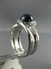 ESTATE WIDE 2.50CT DIAMOND & CABOCHON BLUE TOPAZ 18KT WHITE GOLD LOVE KNOT RING