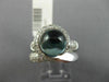 ESTATE WIDE 2.50CT DIAMOND & CABOCHON BLUE TOPAZ 18KT WHITE GOLD LOVE KNOT RING