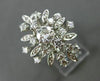 ANTIQUE LARGE 1.14CT OLD MINE DIAMOND 14KT WHITE GOLD FLOWER FUN RING #18870