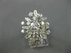 ANTIQUE LARGE 1.14CT OLD MINE DIAMOND 14KT WHITE GOLD FLOWER FUN RING #18870