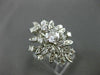 ANTIQUE LARGE 1.14CT OLD MINE DIAMOND 14KT WHITE GOLD FLOWER FUN RING #18870