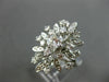 ANTIQUE LARGE 1.14CT OLD MINE DIAMOND 14KT WHITE GOLD FLOWER FUN RING #18870