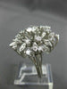 ANTIQUE LARGE 1.14CT OLD MINE DIAMOND 14KT WHITE GOLD FLOWER FUN RING #18870