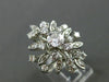 ANTIQUE LARGE 1.14CT OLD MINE DIAMOND 14KT WHITE GOLD FLOWER FUN RING #18870