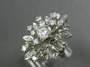 ANTIQUE LARGE 1.14CT OLD MINE DIAMOND 14KT WHITE GOLD FLOWER FUN RING #18870