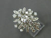 ANTIQUE LARGE 1.14CT OLD MINE DIAMOND 14KT WHITE GOLD FLOWER FUN RING #18870