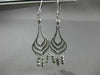 ANTIQUE LONG SEASHELL 14KT WHITE GOLD DIAMOND CUT CHANDELIER EARRINGS #19425