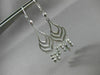 ANTIQUE LONG SEASHELL 14KT WHITE GOLD DIAMOND CUT CHANDELIER EARRINGS #19425