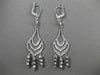 ANTIQUE LONG SEASHELL 14KT WHITE GOLD DIAMOND CUT CHANDELIER EARRINGS #19425