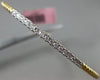 ESTATE .17CT DIAMOND 14K WHITE & YELLOW GOLD 3D CLASSIC FLEXIBLE BANGLE BRACELET