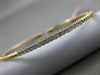 ESTATE .17CT DIAMOND 14K WHITE & YELLOW GOLD 3D CLASSIC FLEXIBLE BANGLE BRACELET