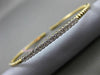 ESTATE .17CT DIAMOND 14K WHITE & YELLOW GOLD 3D CLASSIC FLEXIBLE BANGLE BRACELET