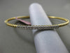 ESTATE .17CT DIAMOND 14K WHITE & YELLOW GOLD 3D CLASSIC FLEXIBLE BANGLE BRACELET