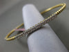 ESTATE .17CT DIAMOND 14K WHITE & YELLOW GOLD 3D CLASSIC FLEXIBLE BANGLE BRACELET