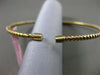 ESTATE .17CT DIAMOND 14K WHITE & YELLOW GOLD 3D CLASSIC FLEXIBLE BANGLE BRACELET