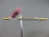 ESTATE .17CT DIAMOND 14K WHITE & YELLOW GOLD 3D CLASSIC FLEXIBLE BANGLE BRACELET