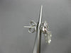 ESTATE LARGE 2.88CT DIAMOND 18K WHITE GOLD 3D CLUSTER TEAR DROP HANGING EARRINGS