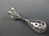 ESTATE LARGE 2.88CT DIAMOND 18K WHITE GOLD 3D CLUSTER TEAR DROP HANGING EARRINGS