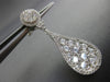 ESTATE LARGE 2.88CT DIAMOND 18K WHITE GOLD 3D CLUSTER TEAR DROP HANGING EARRINGS