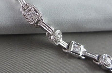 ANTIQUE 14KT WIDE 1.04CTW DIAMOND FILIGREE SQUARE & ROUND BRACELET