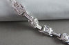 ANTIQUE 14KT WIDE 1.04CTW DIAMOND FILIGREE SQUARE & ROUND BRACELET
