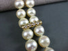 ANTIQUE LARGE .72CT DIAMOND 14KT YELLOW GOLD AAA PEARL 2 STRAND BRACELET #22606