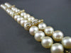 ANTIQUE LARGE .72CT DIAMOND 14KT YELLOW GOLD AAA PEARL 2 STRAND BRACELET #22606