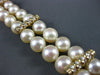 ANTIQUE LARGE .72CT DIAMOND 14KT YELLOW GOLD AAA PEARL 2 STRAND BRACELET #22606