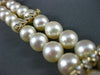 ANTIQUE LARGE .72CT DIAMOND 14KT YELLOW GOLD AAA PEARL 2 STRAND BRACELET #22606