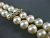 ANTIQUE LARGE .72CT DIAMOND 14KT YELLOW GOLD AAA PEARL 2 STRAND BRACELET #22606