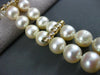 ANTIQUE LARGE .72CT DIAMOND 14KT YELLOW GOLD AAA PEARL 2 STRAND BRACELET #22606