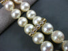 ANTIQUE LARGE .72CT DIAMOND 14KT YELLOW GOLD AAA PEARL 2 STRAND BRACELET #22606
