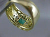 ANTIQUE WIDE 1.25CTW OLD MINE CUT DIAMOND EMERALD 14K GOLD BAND RING 12MM #20008