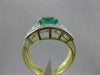ANTIQUE WIDE 1.25CTW OLD MINE CUT DIAMOND EMERALD 14K GOLD BAND RING 12MM #20008