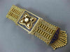 ANTIQUE WIDE BLUE ENAMEL & PEARL 14KT YELLOW GOLD BRACELET FILIGREE TASSEL #666