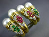 ESTATE LARGE 1.6CT DIAMOND & MULTI GEM PEARL 18KT YELLOW GOLD CLIP ON EARRINGS