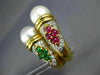 ESTATE LARGE 1.6CT DIAMOND & MULTI GEM PEARL 18KT YELLOW GOLD CLIP ON EARRINGS