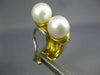 ESTATE LARGE 1.6CT DIAMOND & MULTI GEM PEARL 18KT YELLOW GOLD CLIP ON EARRINGS