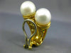 ESTATE LARGE 1.6CT DIAMOND & MULTI GEM PEARL 18KT YELLOW GOLD CLIP ON EARRINGS