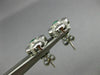 ESTATE .20CT DIAMOND & AAA EMERALD 14KT WHITE GOLD FLOWER SQUARE STUD EARRINGS