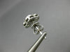 ESTATE .20CT DIAMOND & AAA EMERALD 14KT WHITE GOLD FLOWER SQUARE STUD EARRINGS