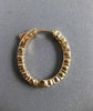 ESTATE 2.40CT DIAMOND 14KT ROSE GOLD ROUND INSIDE OUT CLASSIC OVAL HOOP EARRINGS