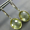6.0CT AAA LEMON QUARTZ 14KT WHITE GOLD 3D OVAL BEZEL LEVER BACK HANGING EARRINGS
