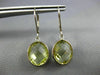 6.0CT AAA LEMON QUARTZ 14KT WHITE GOLD 3D OVAL BEZEL LEVER BACK HANGING EARRINGS
