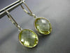 6.0CT AAA LEMON QUARTZ 14KT WHITE GOLD 3D OVAL BEZEL LEVER BACK HANGING EARRINGS