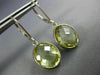 6.0CT AAA LEMON QUARTZ 14KT WHITE GOLD 3D OVAL BEZEL LEVER BACK HANGING EARRINGS
