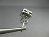 ESTATE .20CT DIAMOND & AAA RUBY 14KT WHITE GOLD 3D FLOWER SQUARE STUD EARRINGS